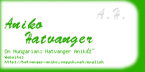 aniko hatvanger business card
